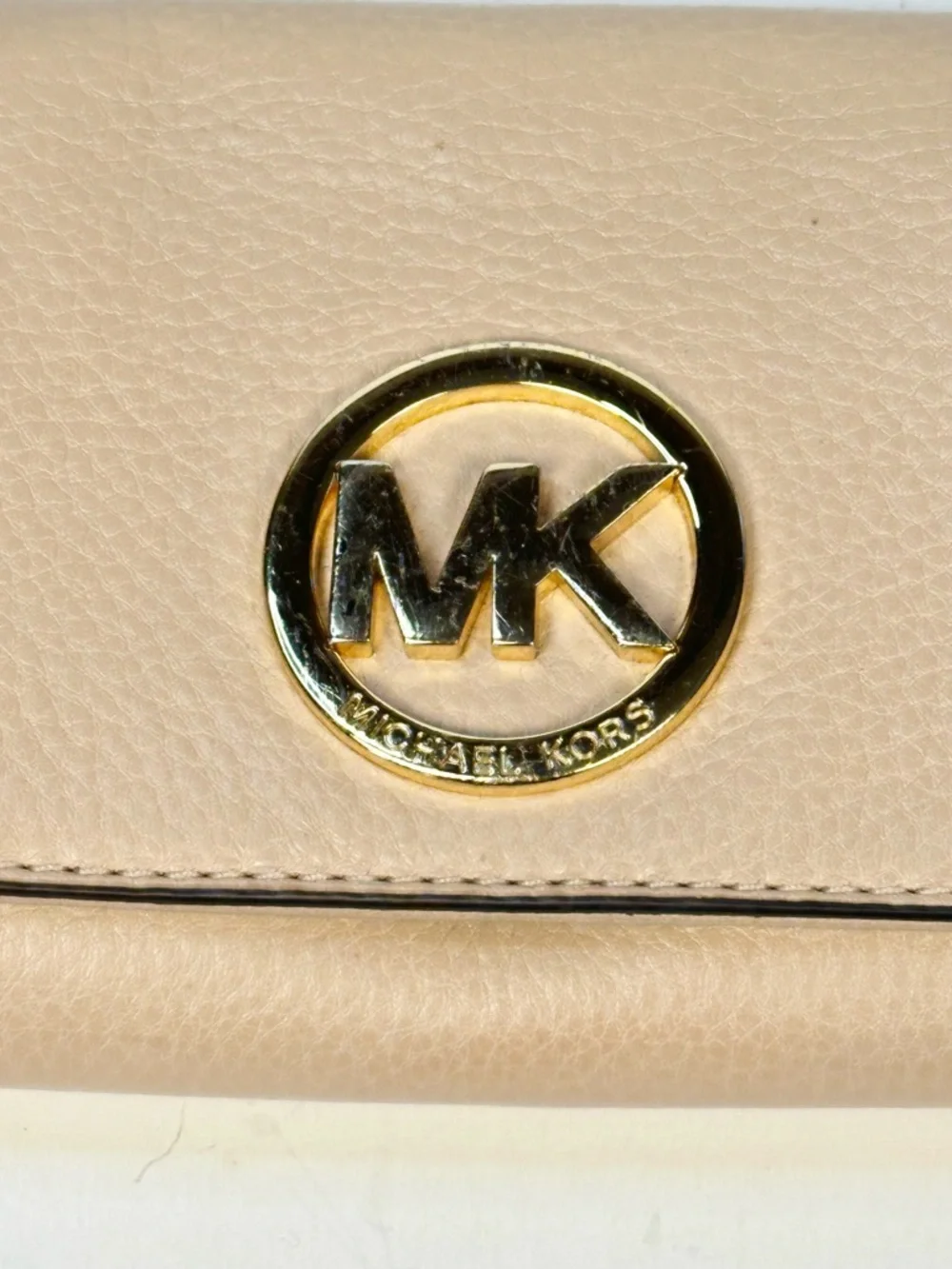 Michael Kors Fulton Carryall Wallet Tan Pebbled Leather